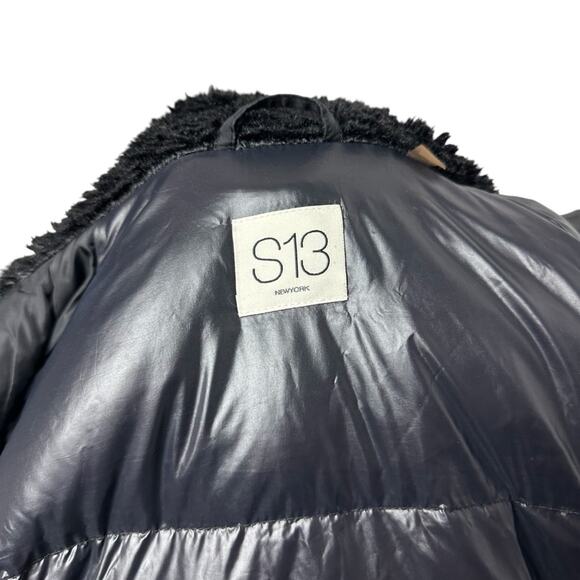 S13 SAM. NY Down Eskimo Coat Black Size XS Faux Fur Hood Jacket Warm - Picture 7 of 12